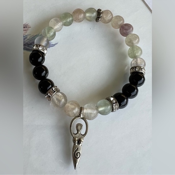 Fluorite Goddess Beaded Bracelet - Picture 2 of 2